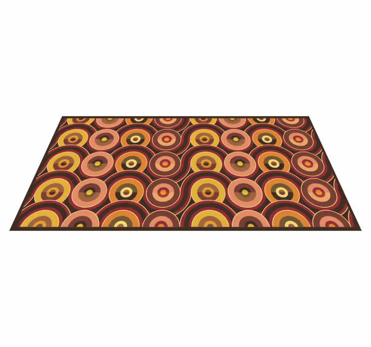 70s pop old circle patterns vintage rug - TenStickers