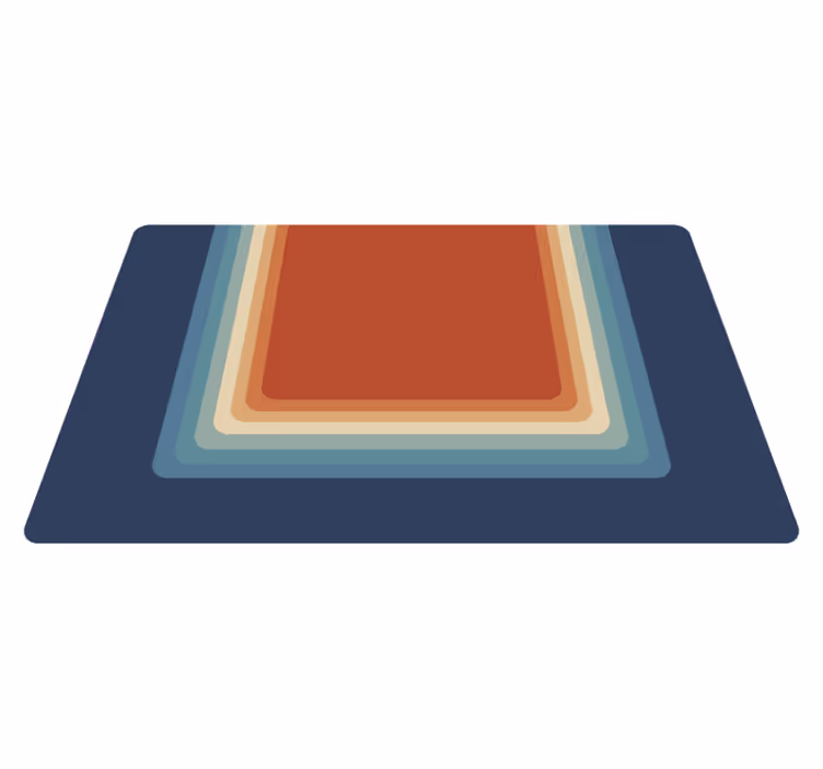 Vibrant Layered Stripes modern vinyl rug - TenStickers