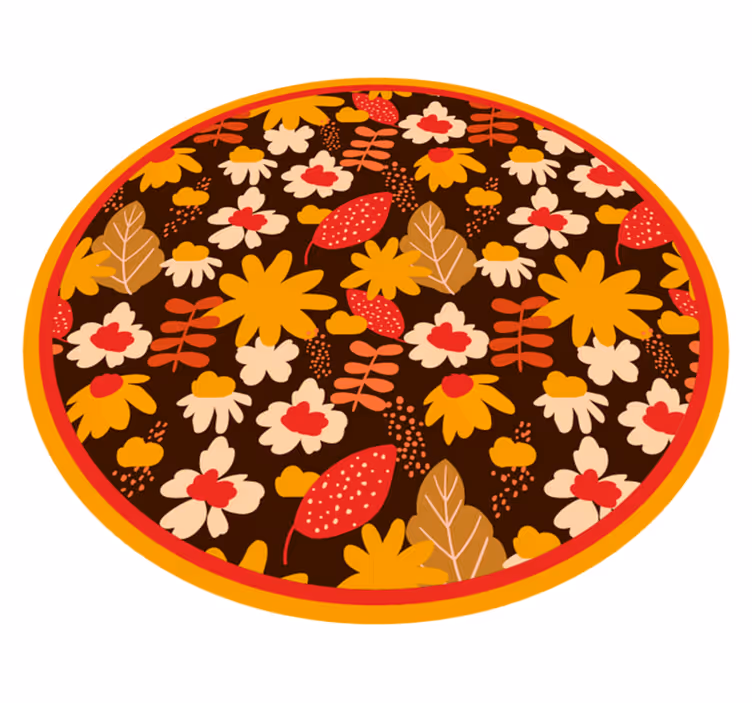 70s pop flower power vintage rug - TenStickers