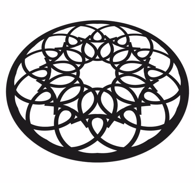 Intricate Black Pattern mandala vinyl rug - TenStickers