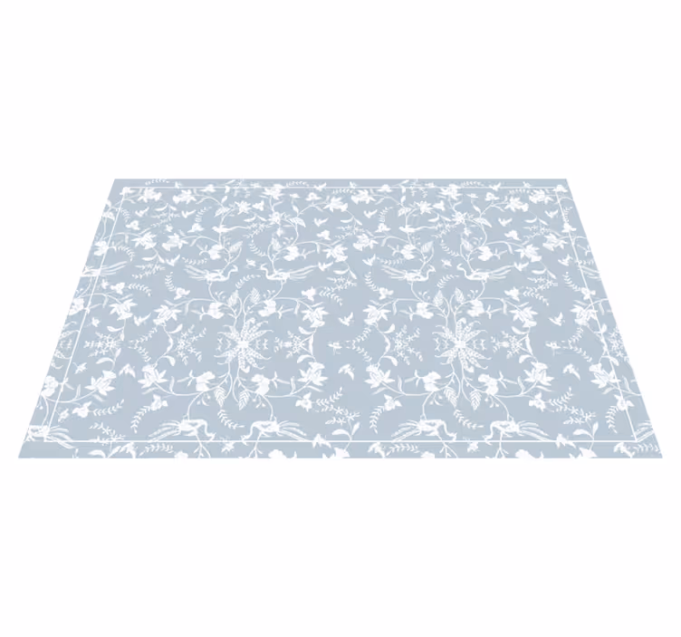 Sophisticated Botanical Motifs flower vinyl rug - TenStickers