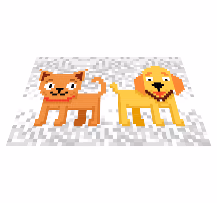 Pixel art pets animal rug - TenStickers