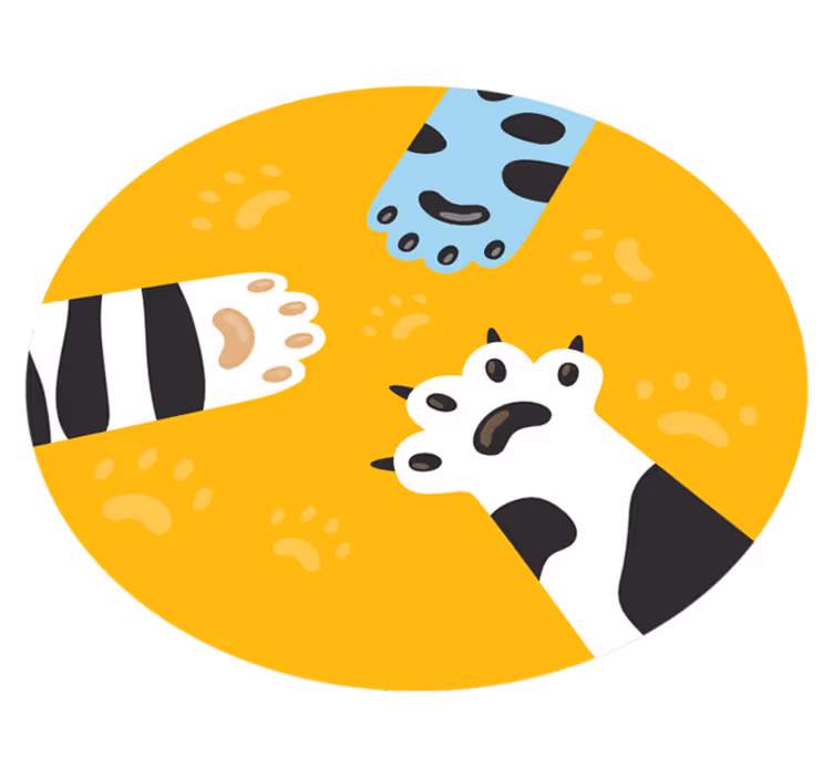 Three cat paws animal rug - TenStickers