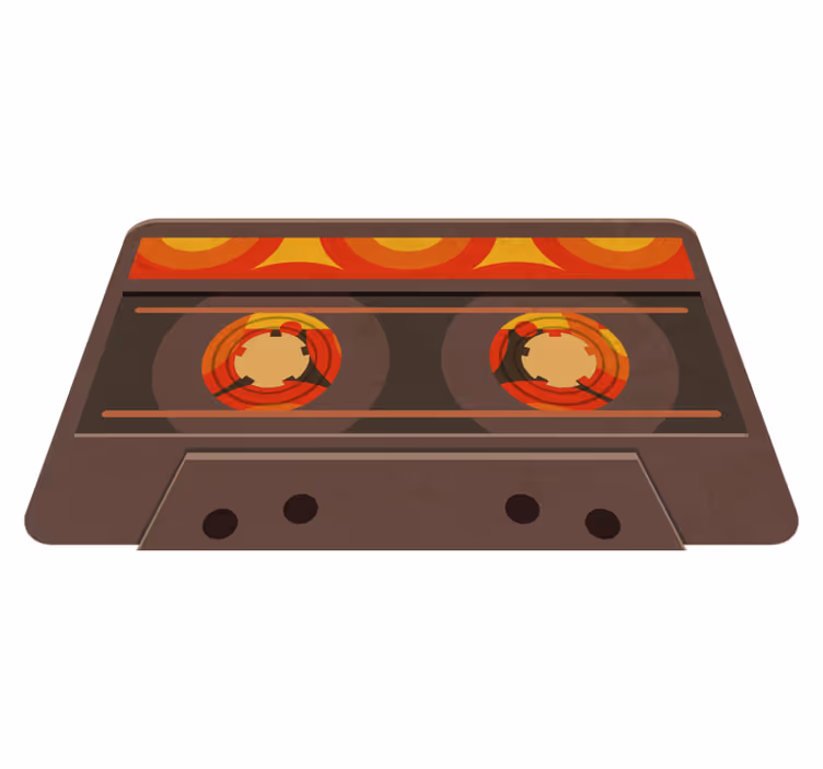 Retro Cassette Illustration modern vinyl rug - TenStickers