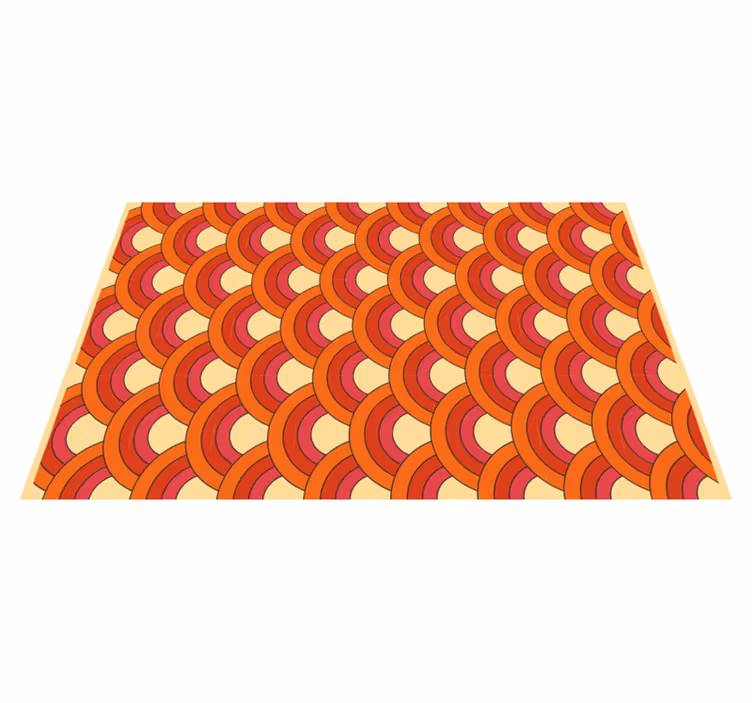 70's semicircles geometric vinyl rug - TenStickers