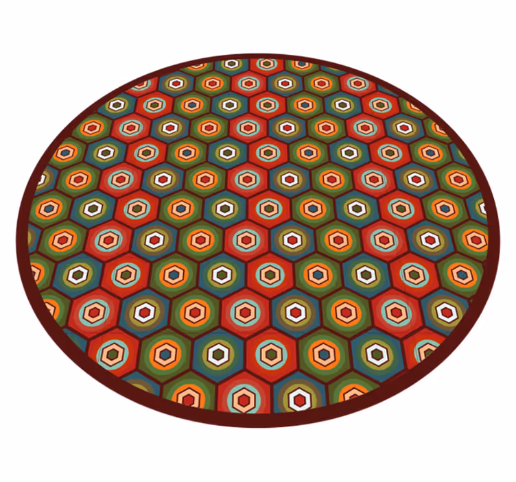 70's geometric pattern vinyl rug - TenStickers