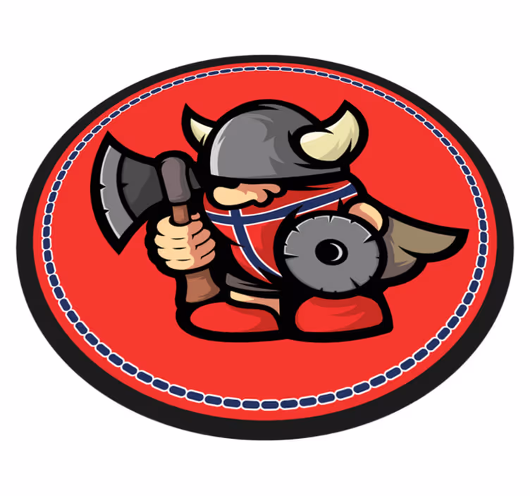Viking Warrior Emblem vinyl rug - TenStickers