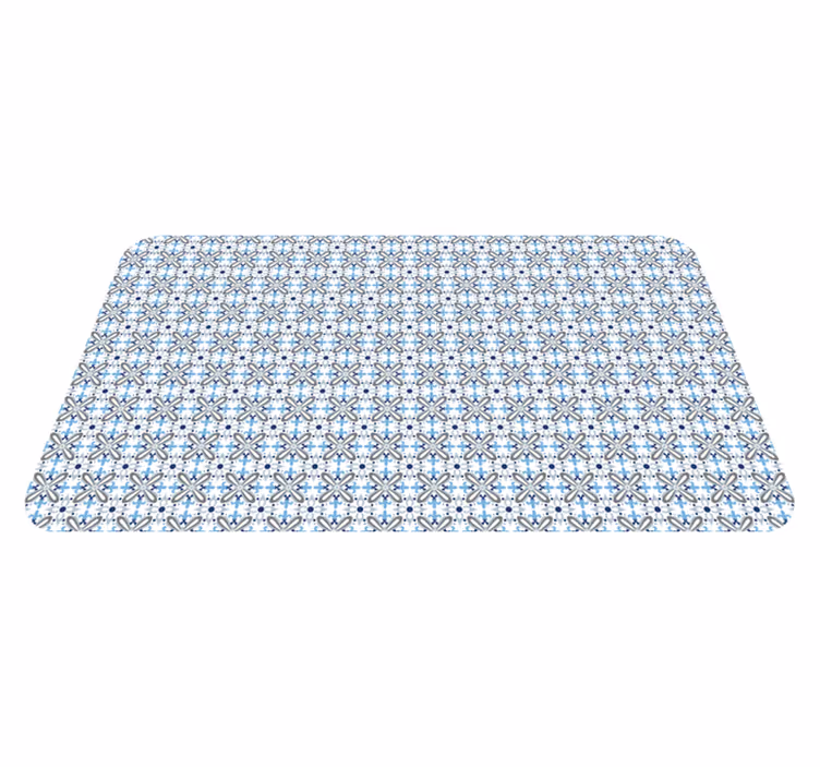 Grey and blue tiles patchwork tile carpet - TenStickers