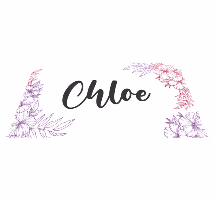 Floral custom name teenager vinyl rug - TenStickers