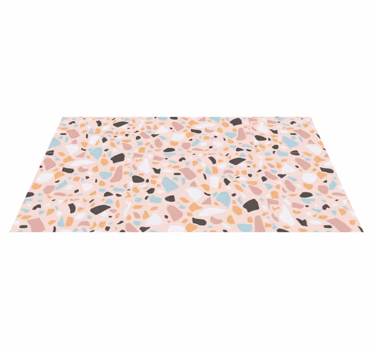 Pink and blue watercolor terrazzo  carpet - TenStickers