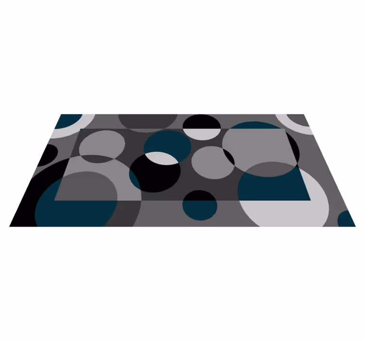 Circular grey pattern living room vinyl rug - TenStickers