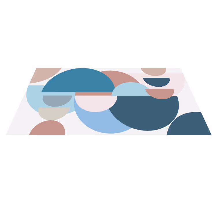 Circular Shapes Variation geometric vinyl rug - TenStickers
