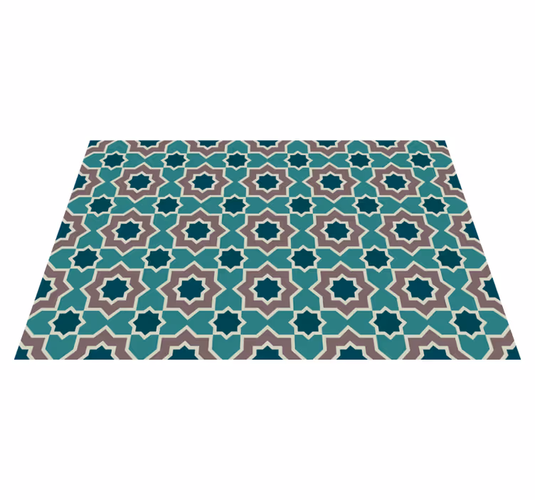 Mosaic vinyl rug with star pattern design - TenStickers
