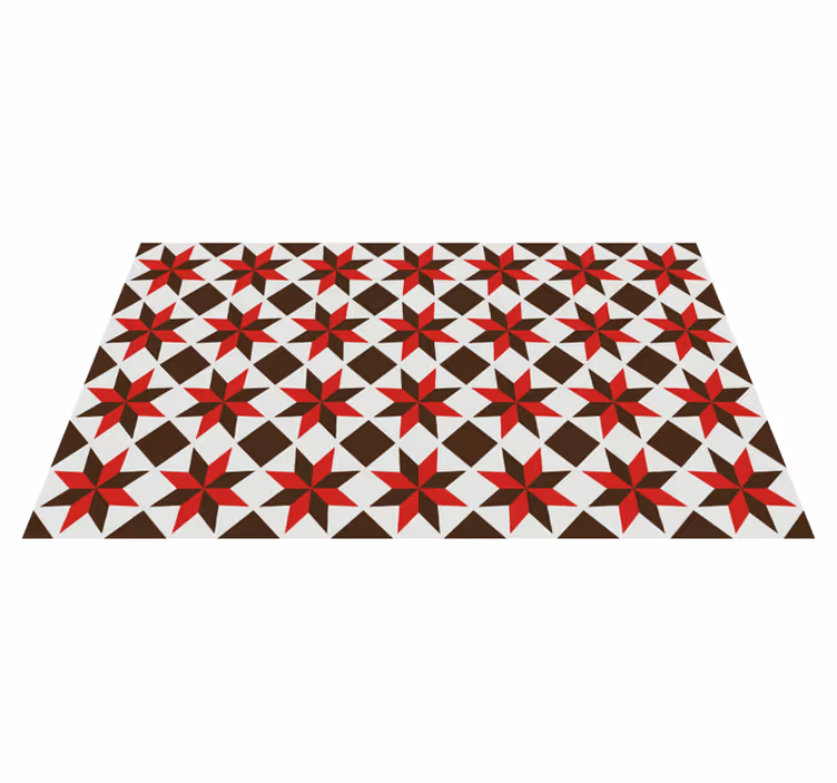 Brown and red star shapes tile carpet - TenStickers