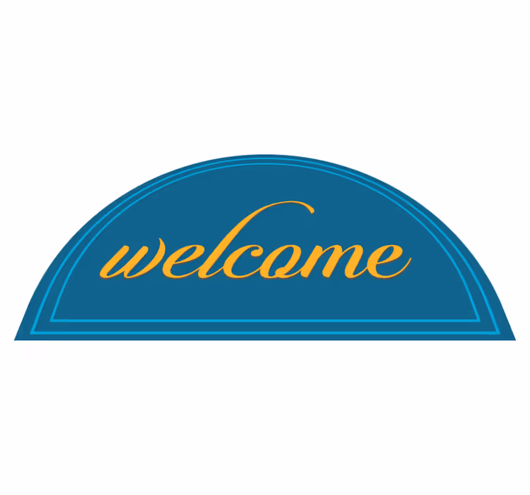 Entrance hall vinyl rug with blue welcome design - TenStickers