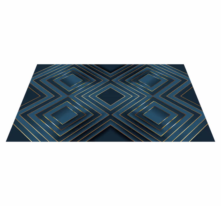 Blue mosaic with top print vinyl rug - TenStickers