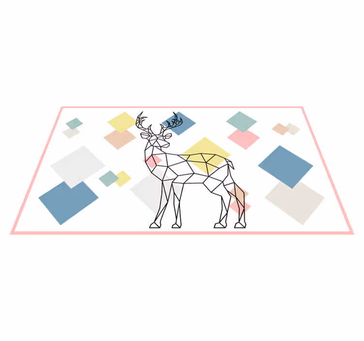 Polygonal deer animal vinyl rug - TenStickers
