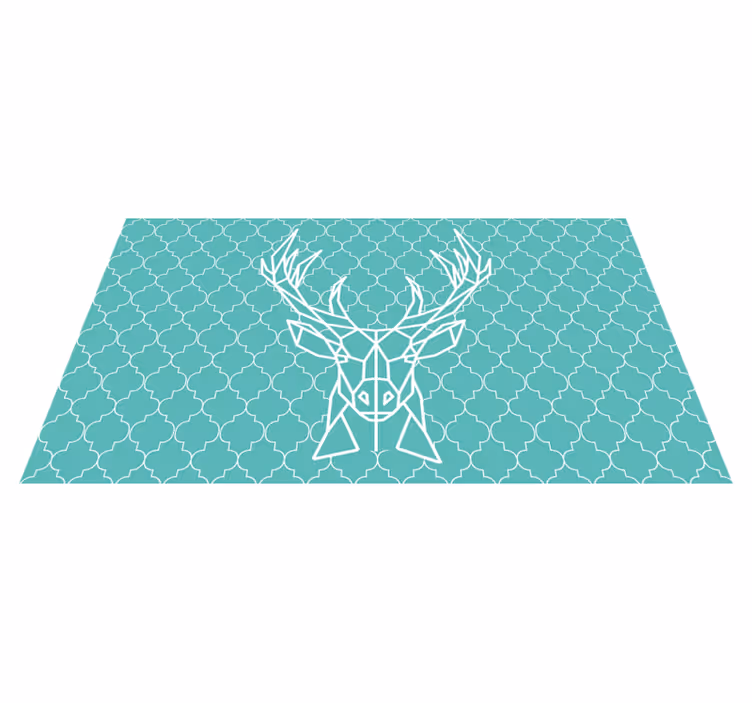 Deer head with triangles  nordic vinyl rug - TenStickers