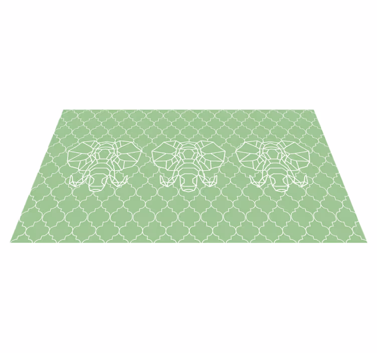 Gren geometric elephants animal vinyl rug - TenStickers