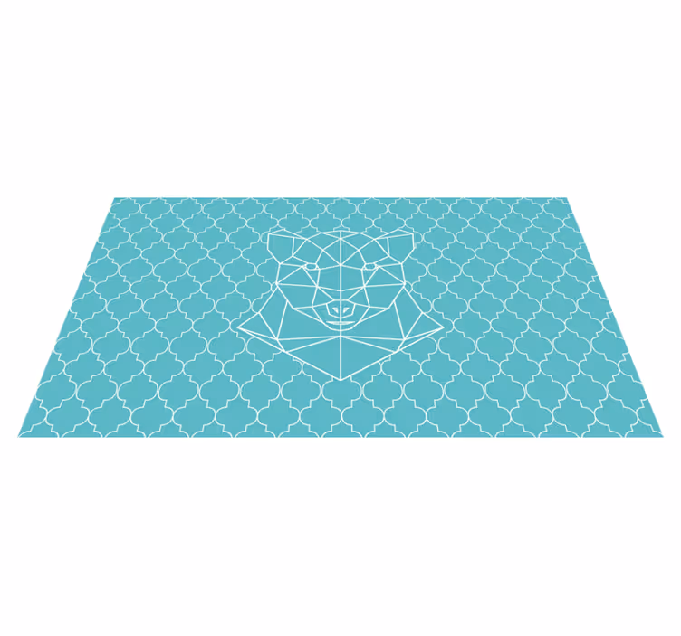 Geometric bear design animal vinyl rug - TenStickers