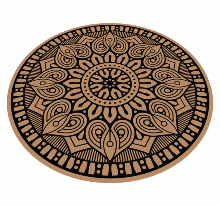 Mandala vinyl rug with elegant design - TenStickers