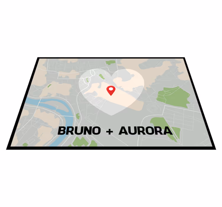 Personalized map location custom vinyl rug - TenStickers