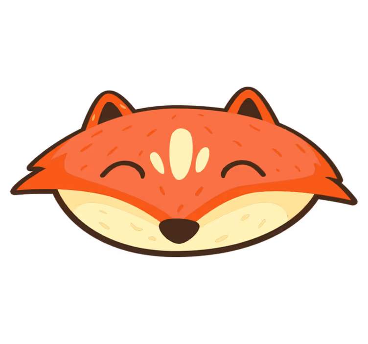 Happy fox face kids vinyl rug - TenStickers