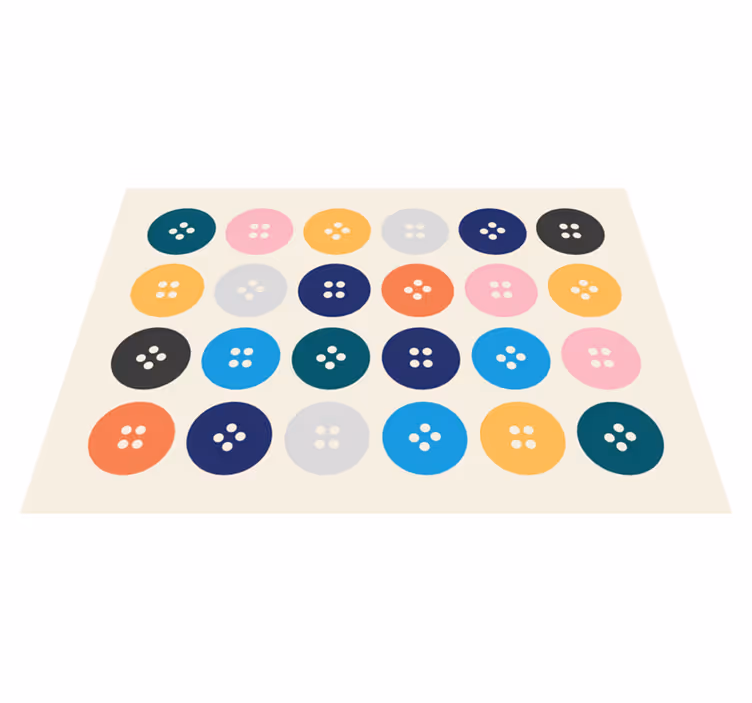 Colorful Button Pattern vinyl rug - TenStickers