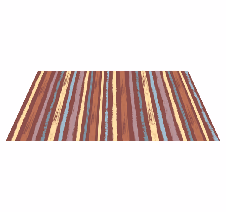 Hand-painted fabric effect stripes vinyl rug - TenStickers