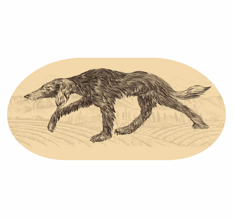 Old tired dog kitchen floor tiles - TenStickers