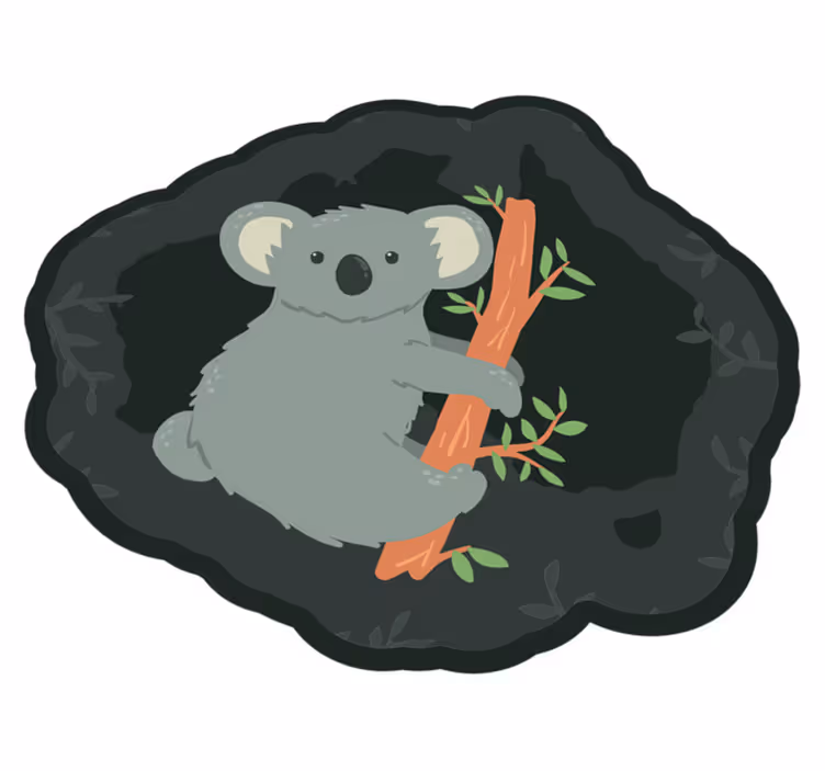 Cute Koala Charm animal vinyl rug - TenStickers