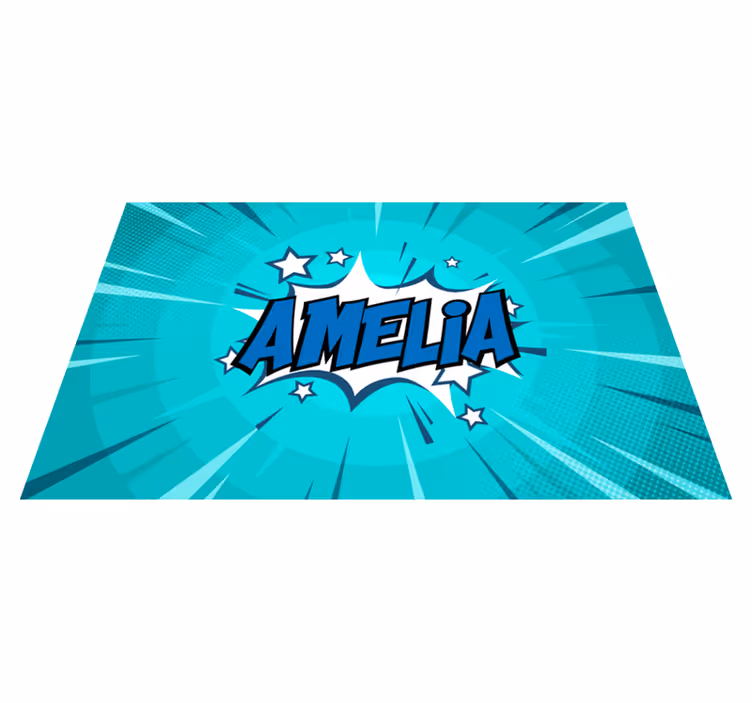 Comic style name teenager vinyl rug - TenStickers