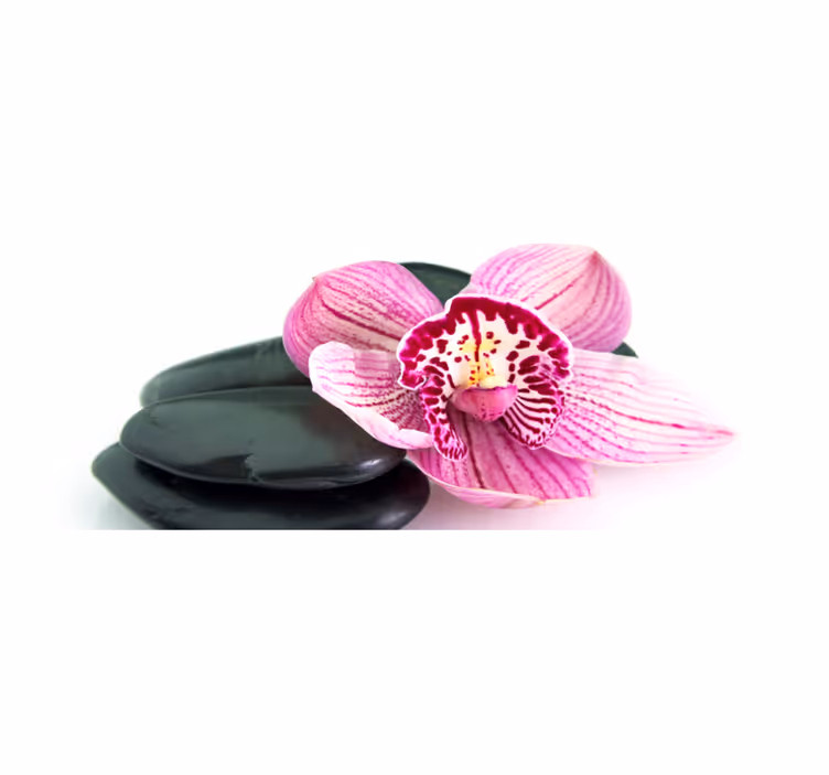 Orchid and Stones flower vinyl rug - TenStickers
