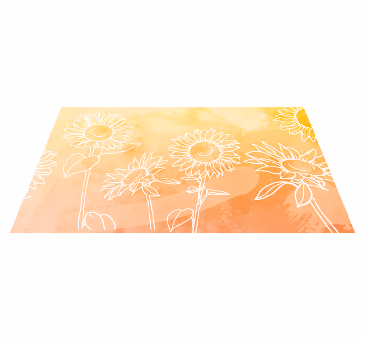 Sunflower Blossom Design flower vinyl rug - TenStickers