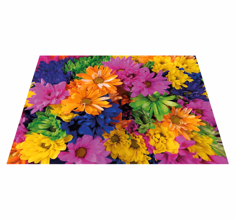 Multicolor daisy flowers floral rug - TenStickers