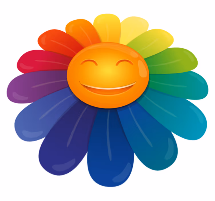 Smiley Flower Print vinyl rug - TenStickers