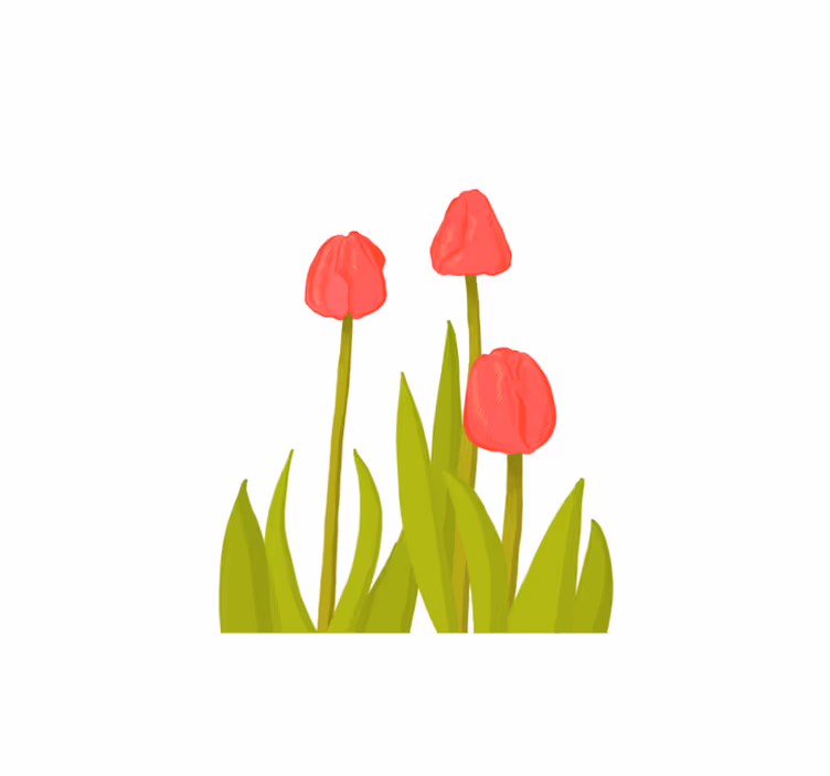 Vibrant Tulip Blossom flower vinyl rug - TenStickers