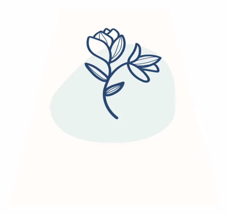 Botanical Outline Illustration flower vinyl rug - TenStickers