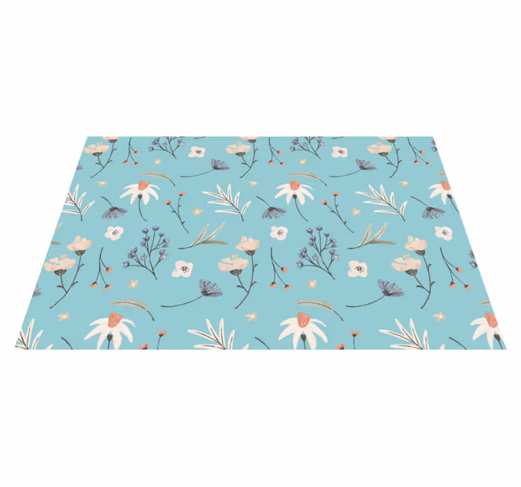 BLOOMING FLORAL PATTERNS flower vinyl rug - TenStickers