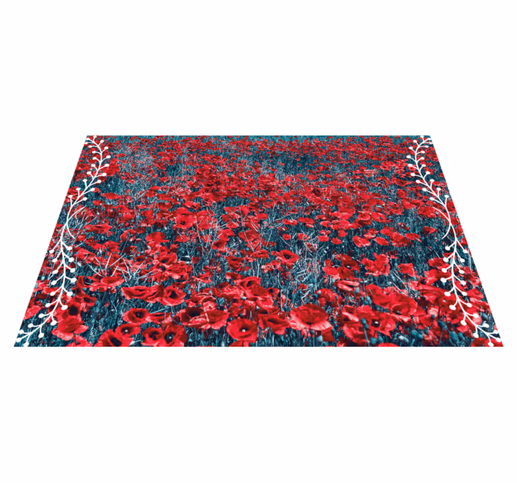 Long poppy field floral rug - TenStickers