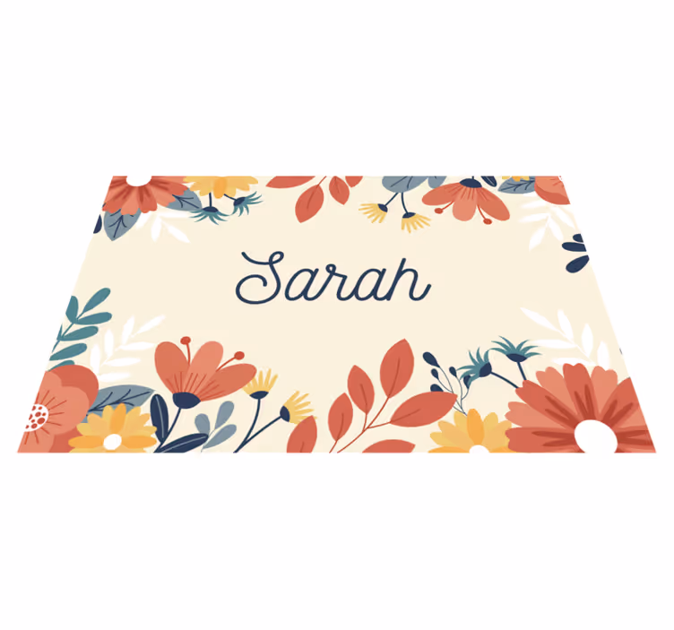 Customizable flower design floral rug - TenStickers