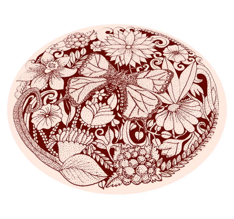Delicate wing design flower vinyl rug - TenStickers