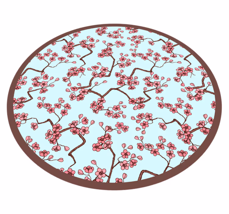 Cherry Blossom Pattern flower vinyl rug - TenStickers