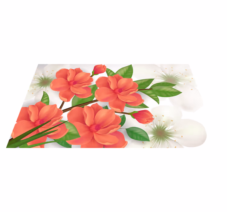 Colorful Blossom Arrangement flower vinyl rug - TenStickers