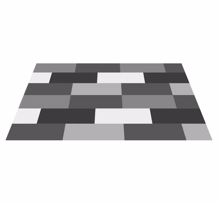 Monochrome Block Layout bathroom vinyl rug - TenStickers