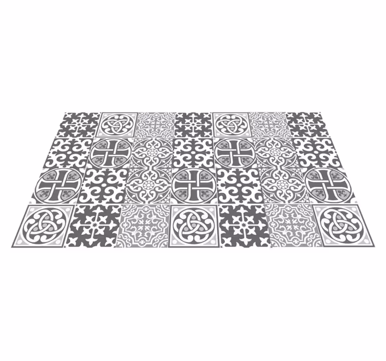 Gray Moroccan tile carpet - TenStickers