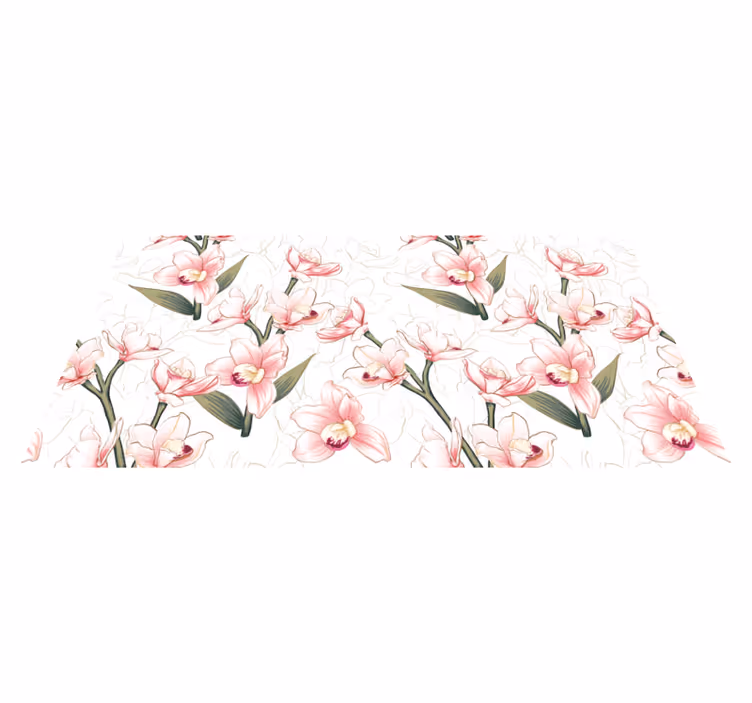 Delicate Floral Pattern flower vinyl rug - TenStickers