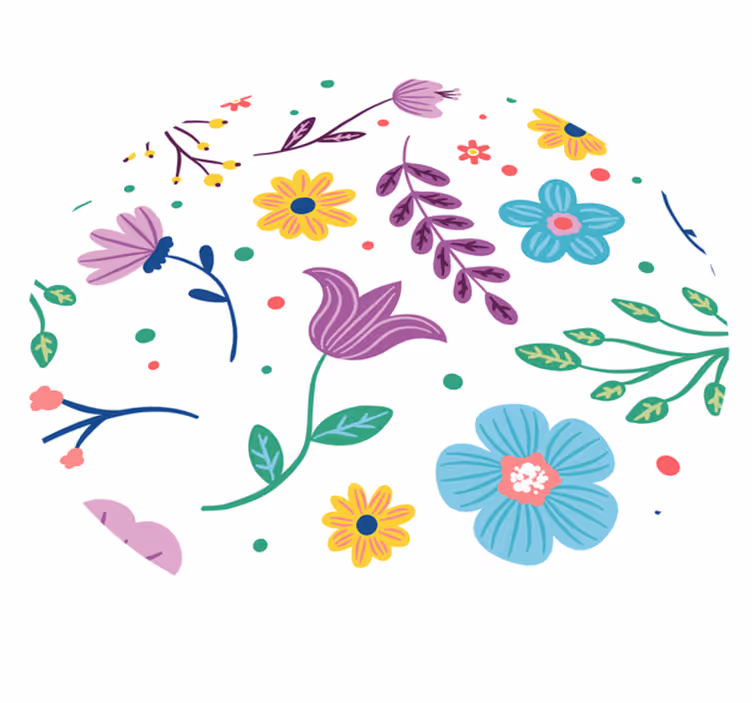 Lively Floral Inspiration flower vinyl rug - TenStickers