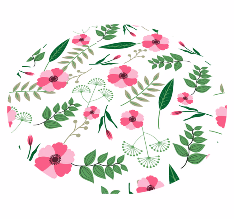 Charming Floral Pattern flower vinyl rug - TenStickers