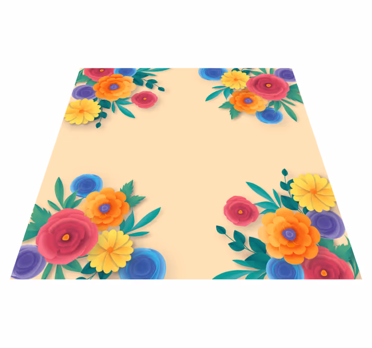 Lively blossom flower vinyl rug - TenStickers
